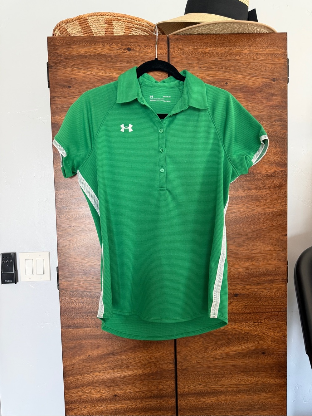 Under Armour Green Short Sleeve Performance Polo with White Accents